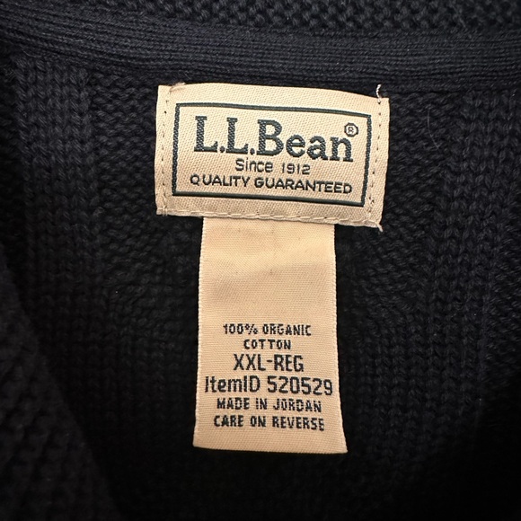 L.L. Bean Men's Navy Zip-Up Sweater - Picture 2 of 3